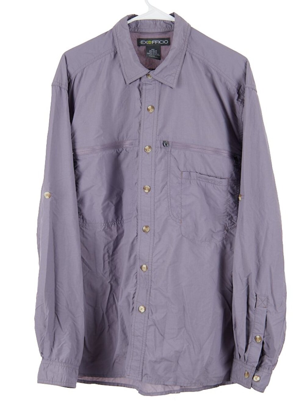 Exofficio Purple Button Down Outdoor Hiking Casual Men's Large